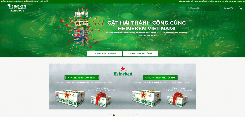 dự án heineken b2b vietnam: homepage