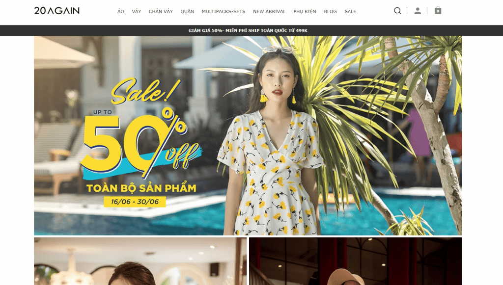 Website thương mại điện tử Magento của 20 Again