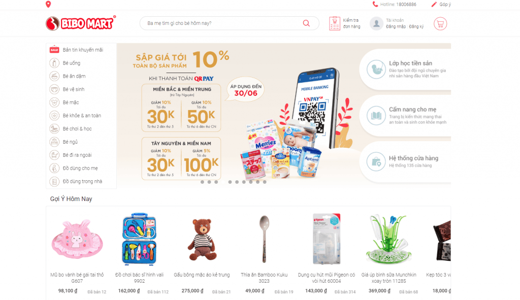 Website thương mại điện tử từ Magento của Bibomart