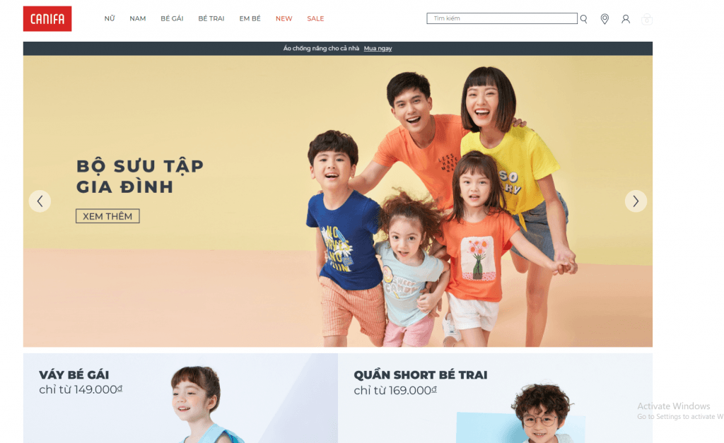 Website thương mại điện tử từ Magento của Canifa