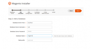 how to install Magento 2 running on Zend Server on Ubuntu database