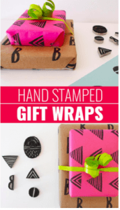 Linoleum Hand Stamped Gift Wrap