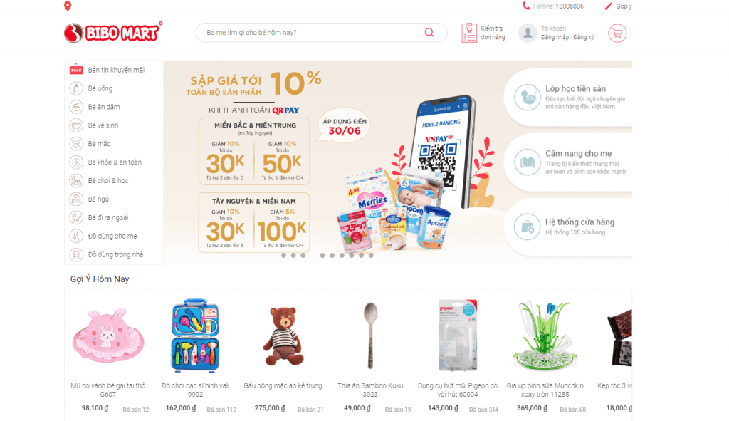 Top 15 Website Thương mại điện tử hàng đầu Việt Nam sử dụng Magento: Bibomart