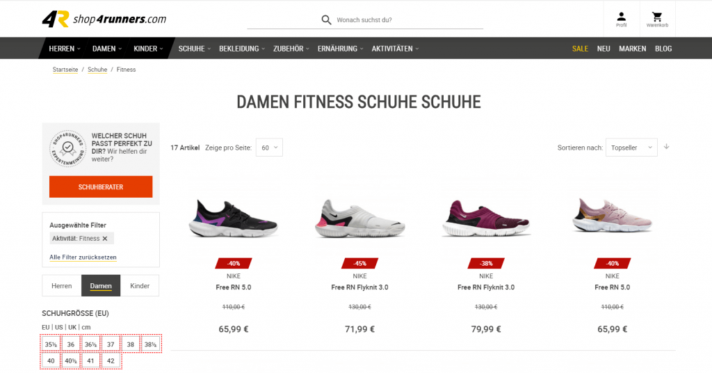 UX của Shop4runner