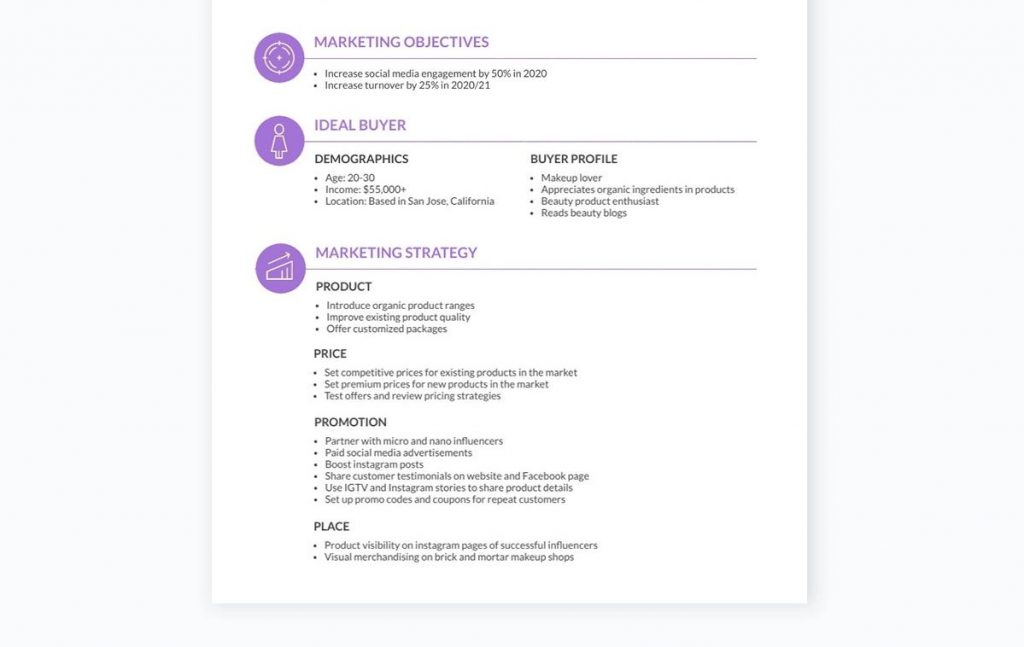Visme: Marketing plan infographic for specialized projects