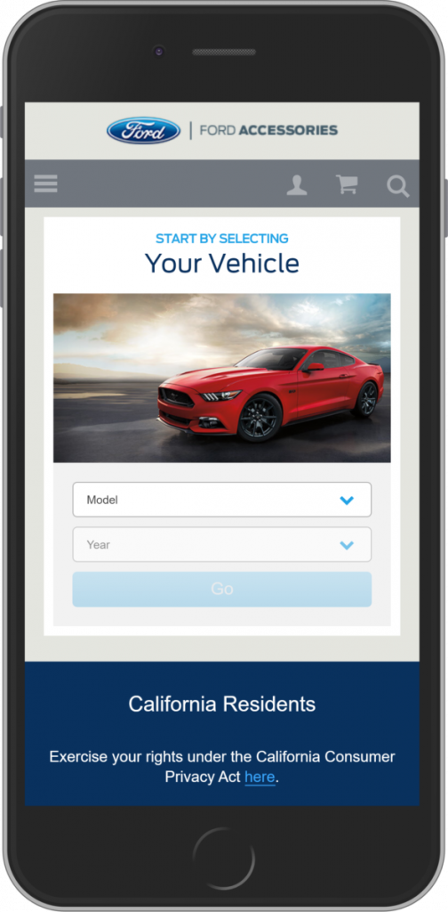 Website Ford view trên Mobile