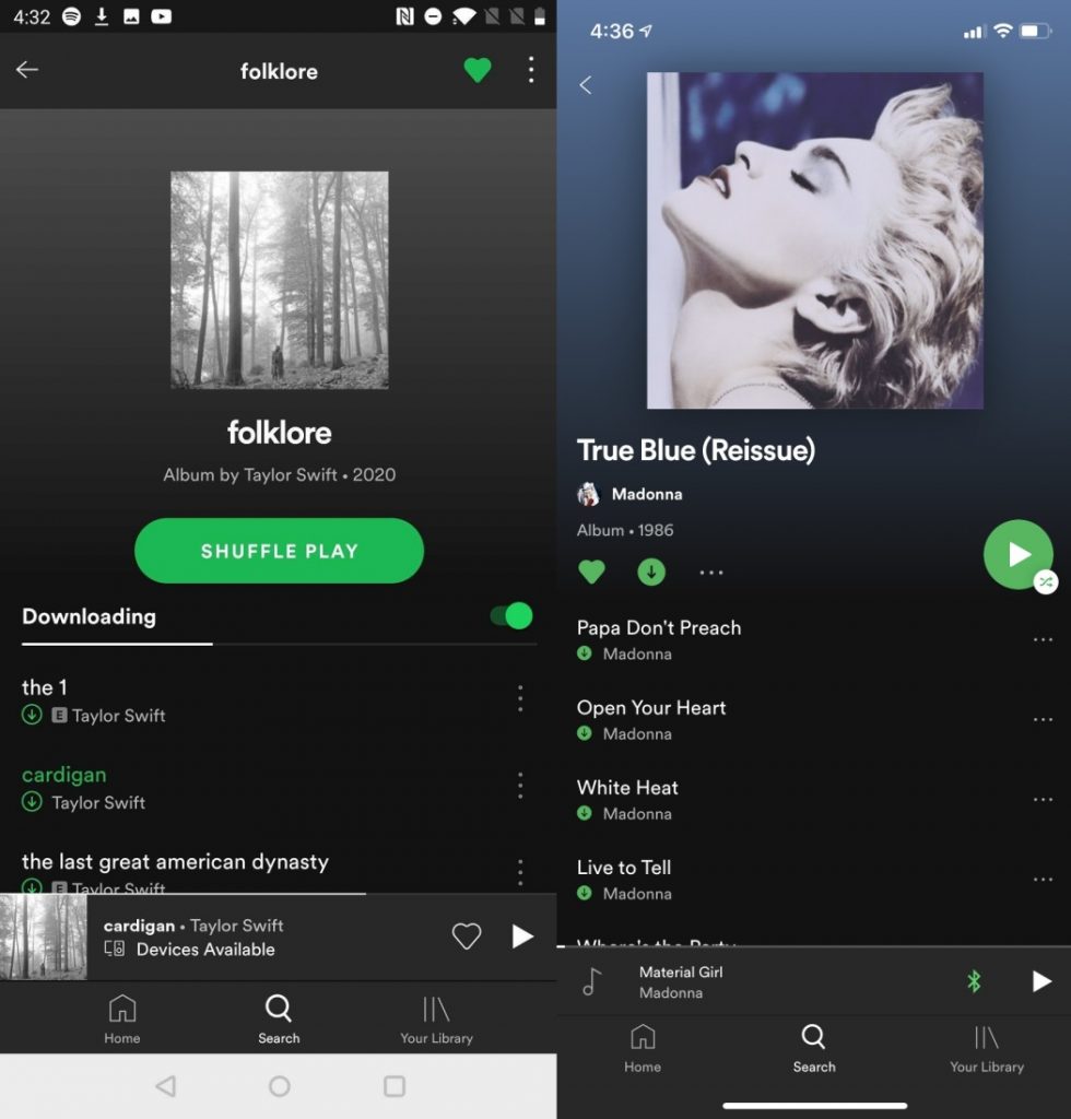 Top 5 Native application example Spotify