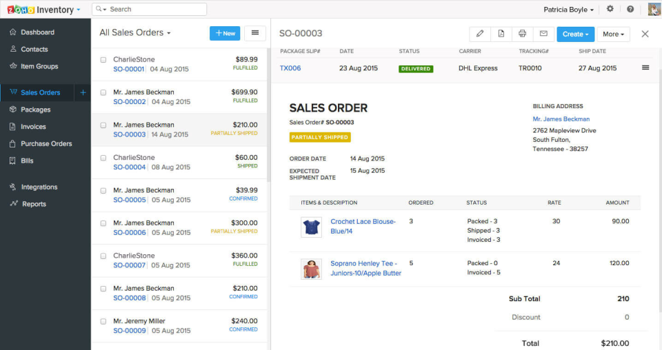 3 Best inventory management software: Zoho Inventory