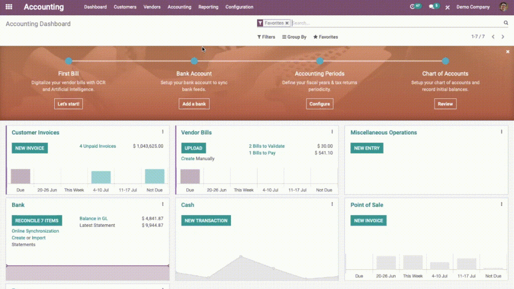 Báo cáo tài chính kế toán trên phiên bản Odoo Enterprise