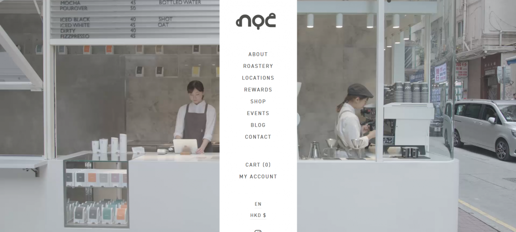 mẫu thiết kế website quán cafe Noccoffee