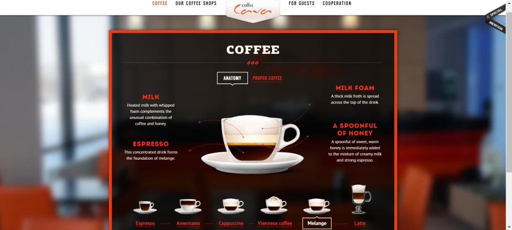 mẫu thiết kế website quán cà phê