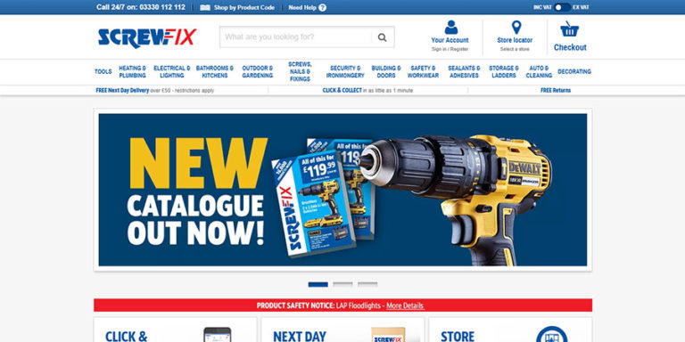 Screwfix is a specialized retailer of trade equipment, accessories, and hardware supplies that is headquartered in the United Kingdom