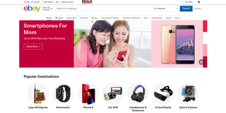  Singapore is the local site of the eBay website in the United States