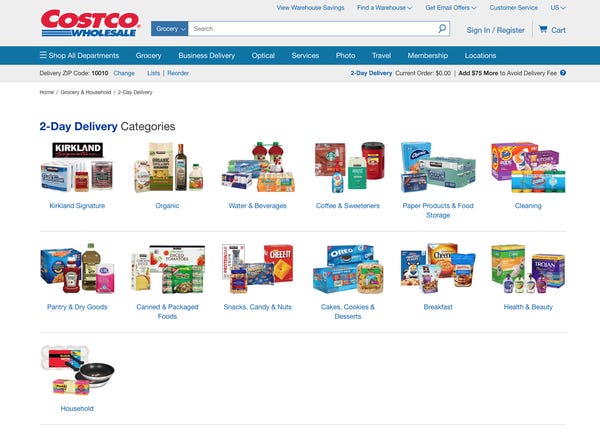 Costco is the last name on the list of the top eCommerce sites in US