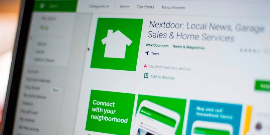 Nextdoor is a sourcing and selling platform where neighbors can openly exchange information about what's going on in their areas