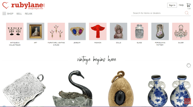 Ruby Lane is probably the best platforms for selling online and shopping forum for vintage and antiques