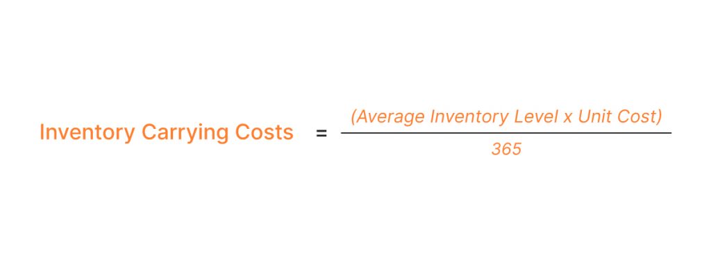 inventory carrying cost formula 