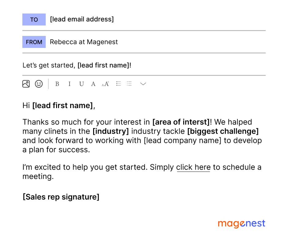 Example of personalized email 