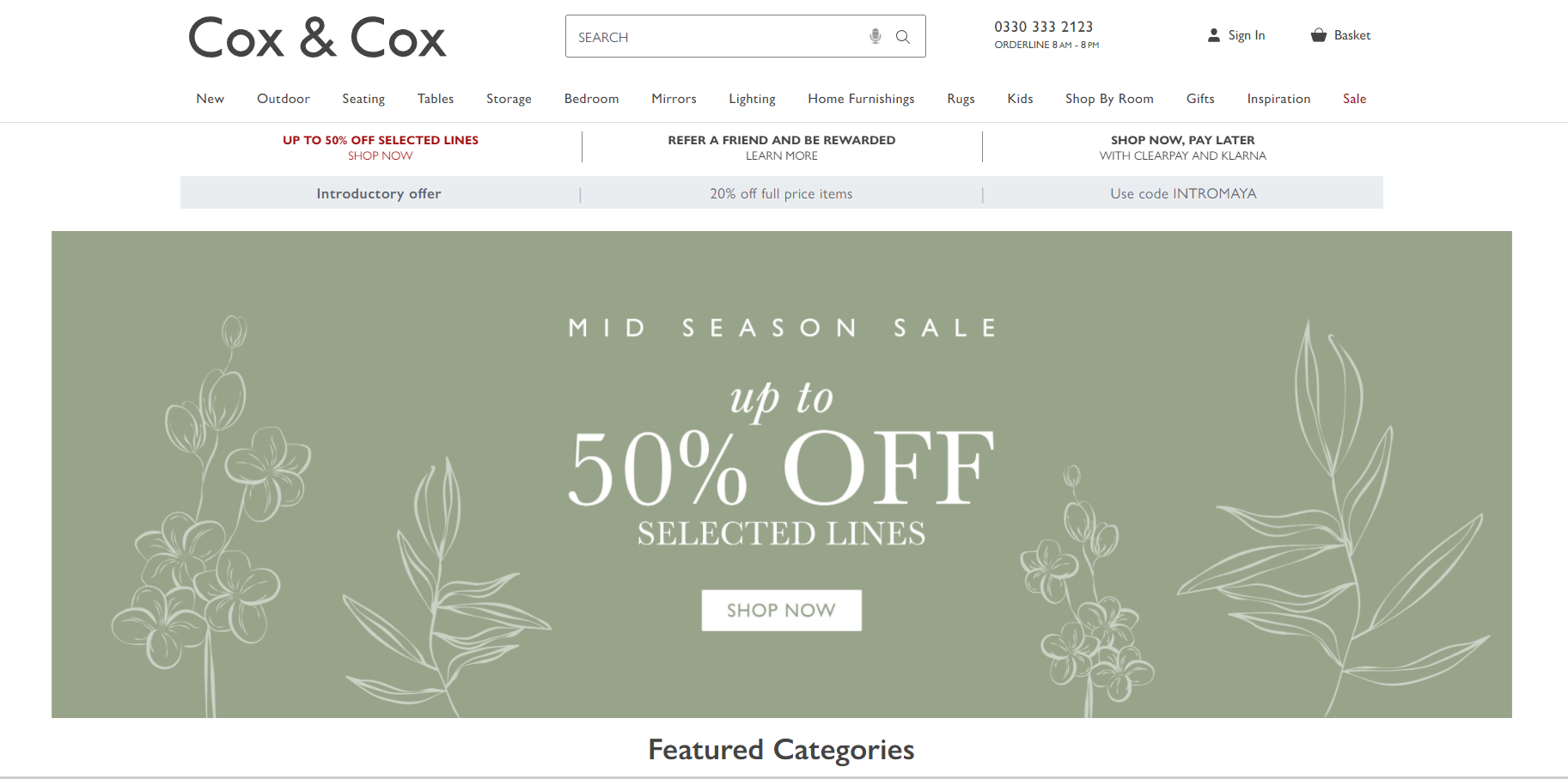 Cox & Cox is one of the best websites that makes use of Magento 2