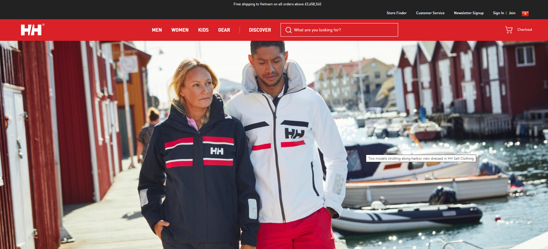 Helly Hensen has bult its website using the powerful Magento 2 platform