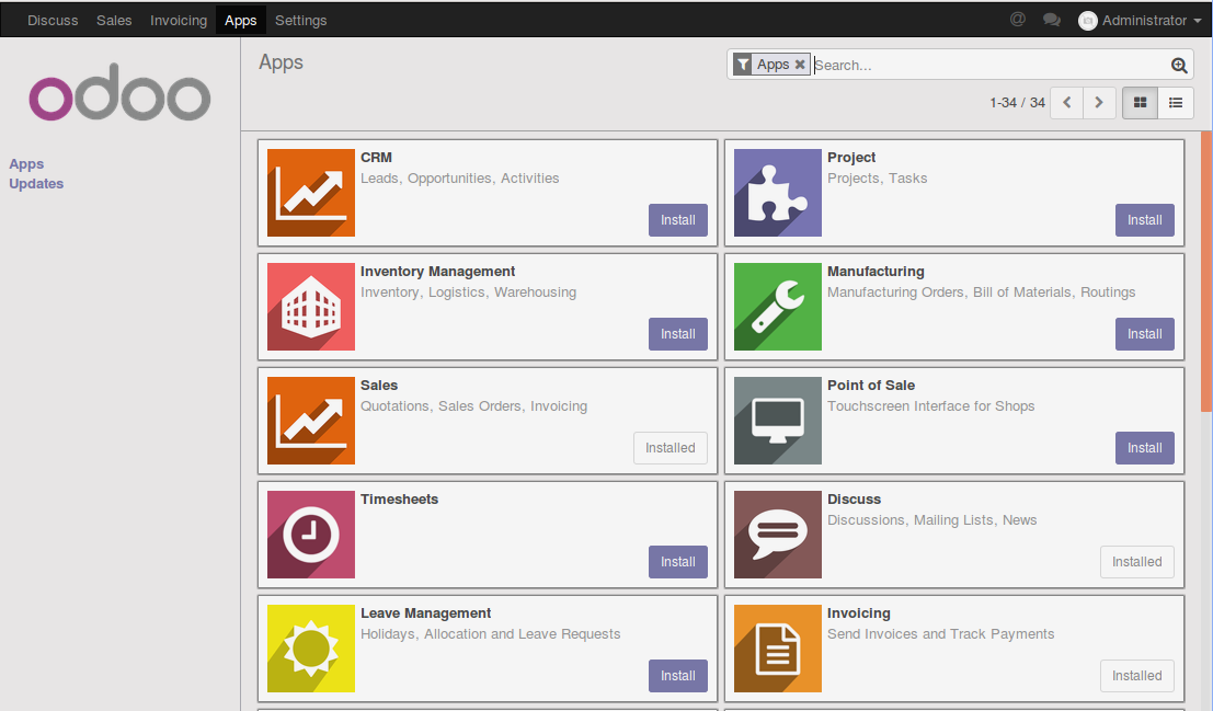 The CRM module in Odoo