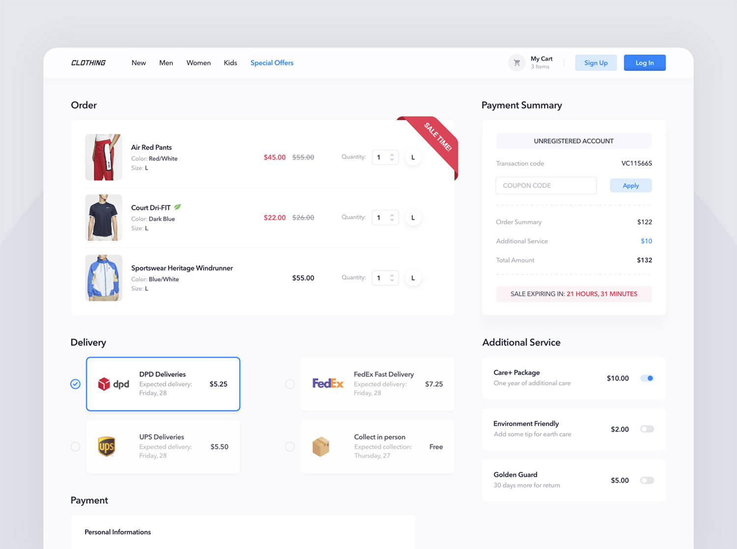 Shopping Cart & Checkout Design