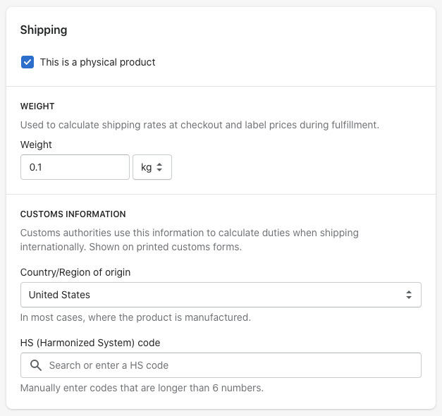 How to start shopify store: product shippinig options
