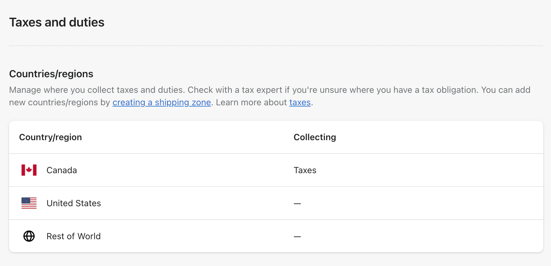 How to setup your Shopify store: set up tax rates