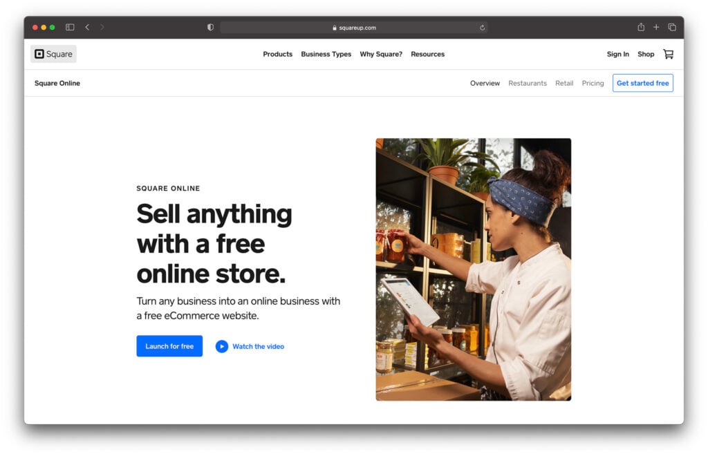 Square Online — Best for physical retailers
