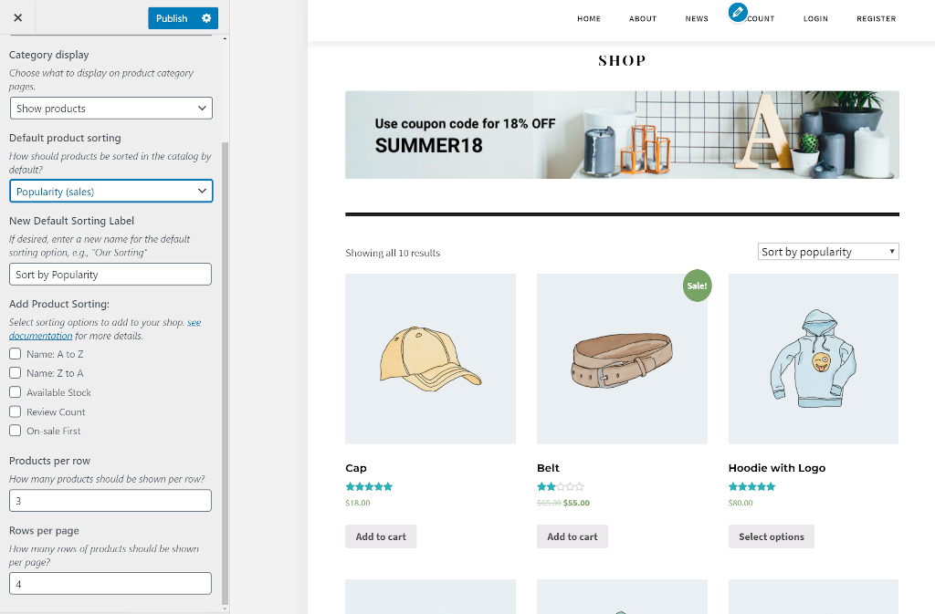 WooCommerce products presentation and features
