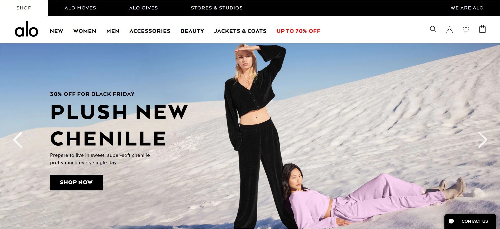 Shopify women's clothing stores: Alo Yoga
