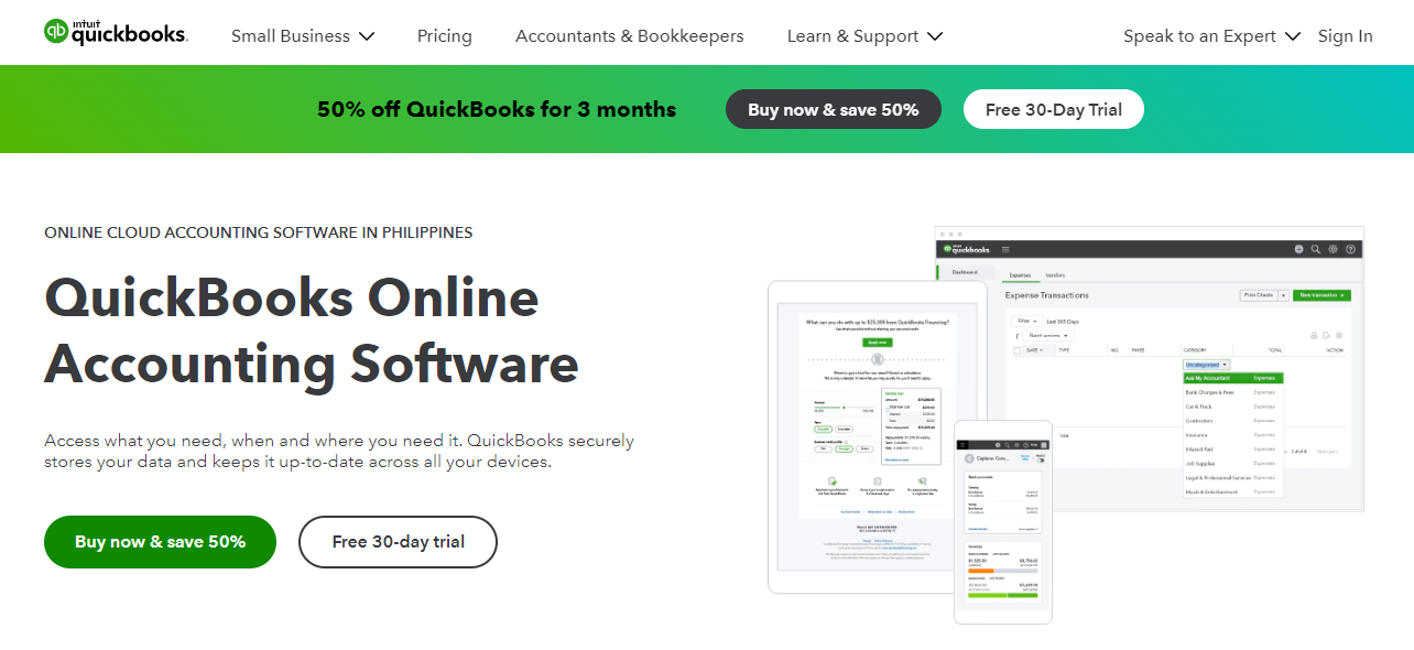 best accounting software for shopify: QuickBooks Online
