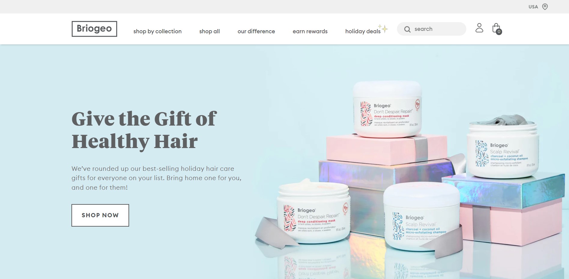 Shopify beauty stores: Briogeo