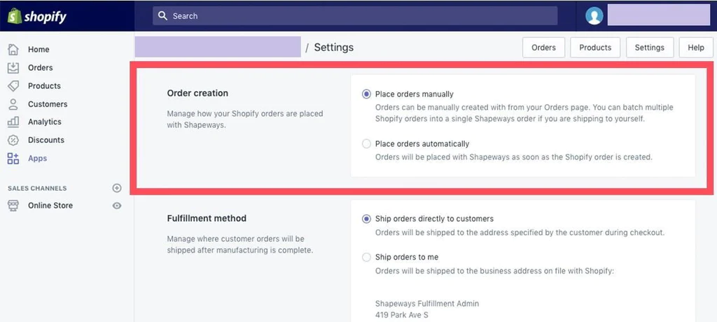 Set up Your Fulfillment Methods