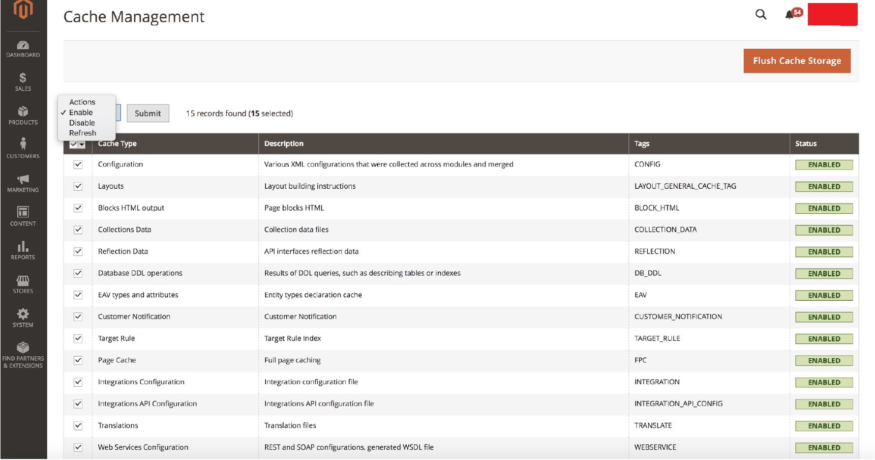 Enable full-page cache