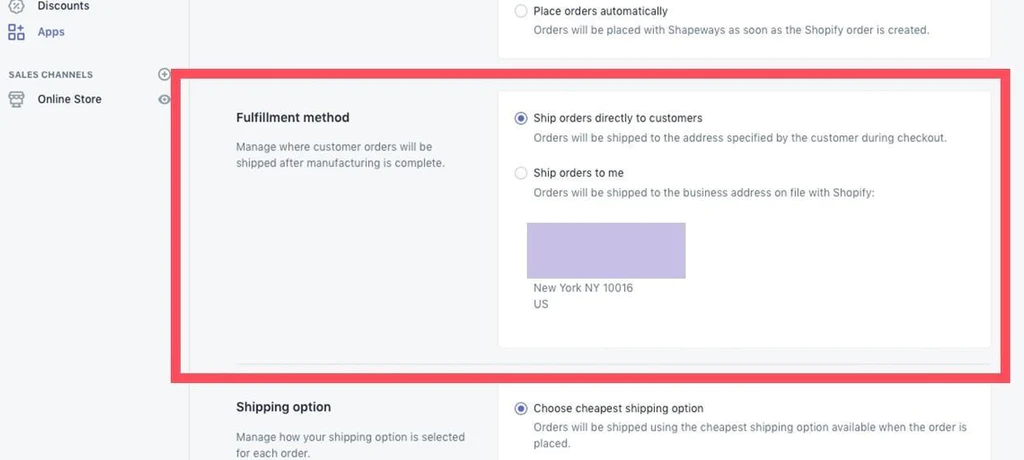 Choose Your Fulfillment Methods