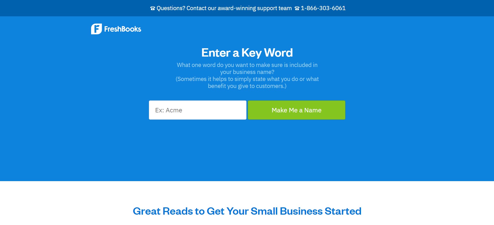 FreshBooks business name generator