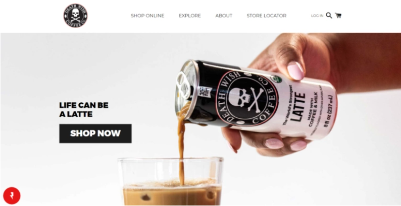 Death Wish Coffee is in top Shopify Stores in USA