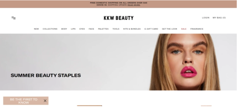 Kim Kardashian West Beauty (KKW) is in  top Shopify Stores in USA