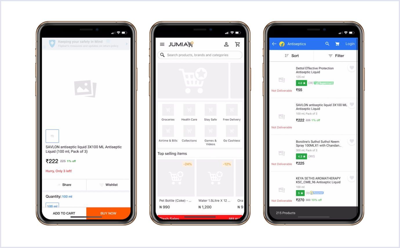 Jumia progressive web app design