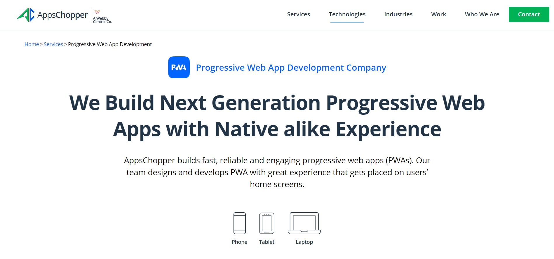 Progressive web app development company United States: AppsChopper