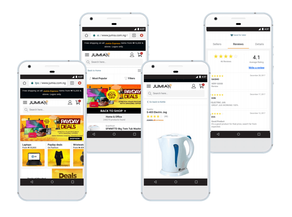 eCommerce PWA Website: Jumia