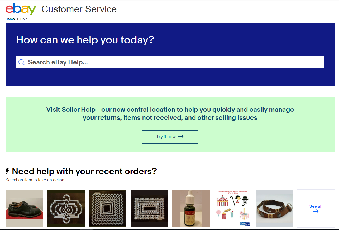 customer support of eBay