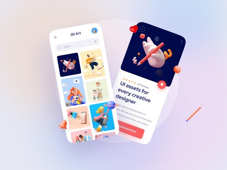 Thiết kế 3D - xu hướng Thiết kế UI/UX cho mobile app