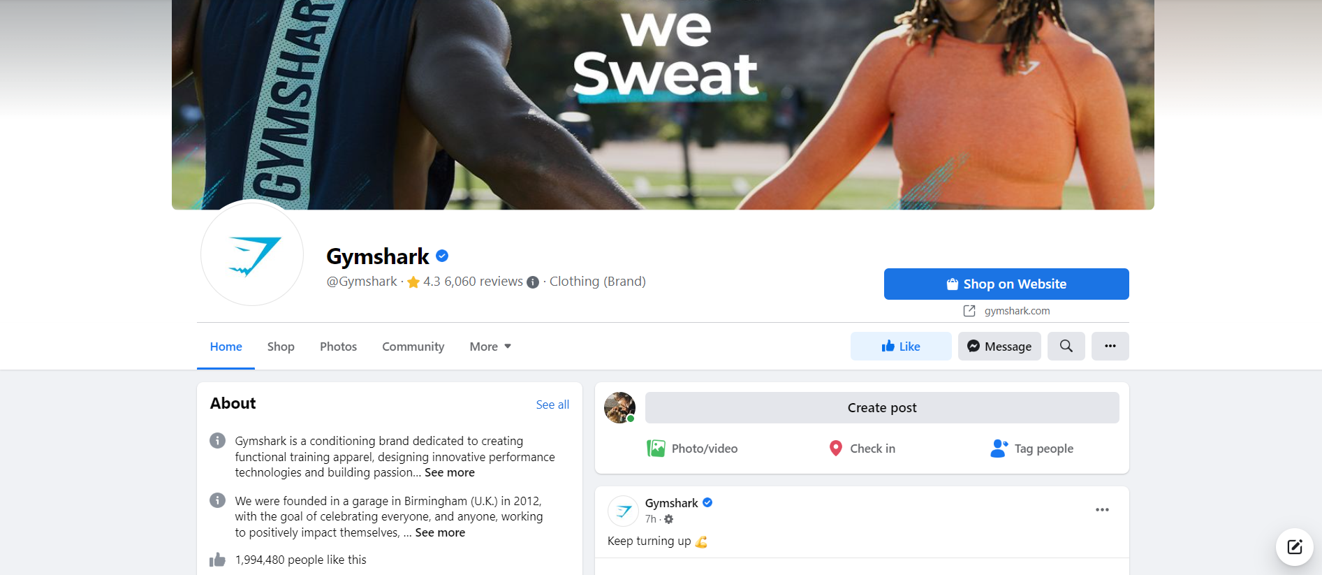 Shopify Facebook store review: Gymshark