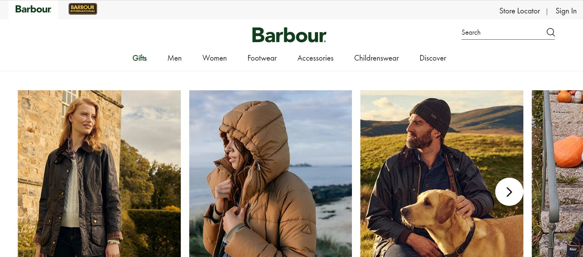 Barbour magento website