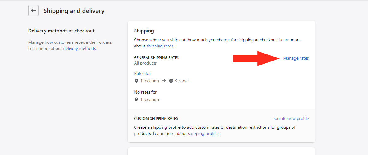 Shopify shipping prices: Create Shipping Zones