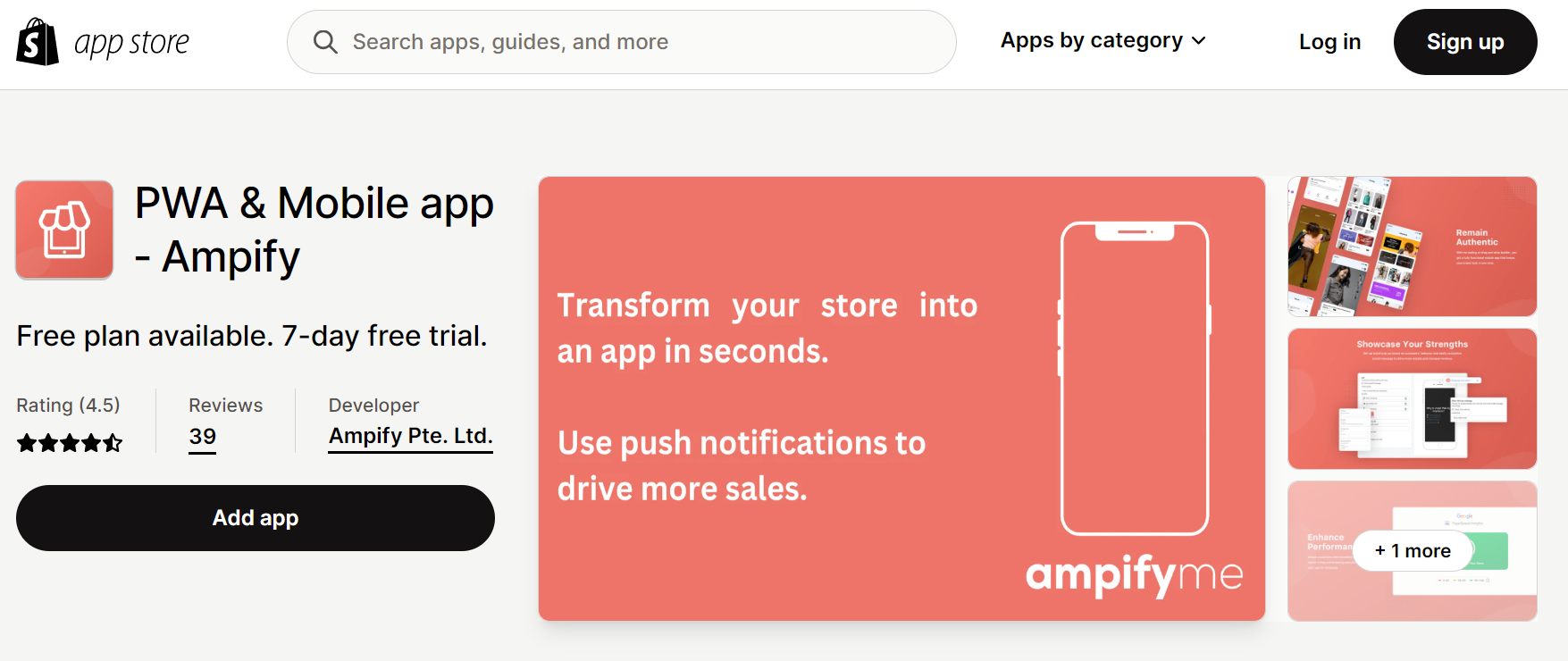 PWA & Mobile app ‑ Ampify