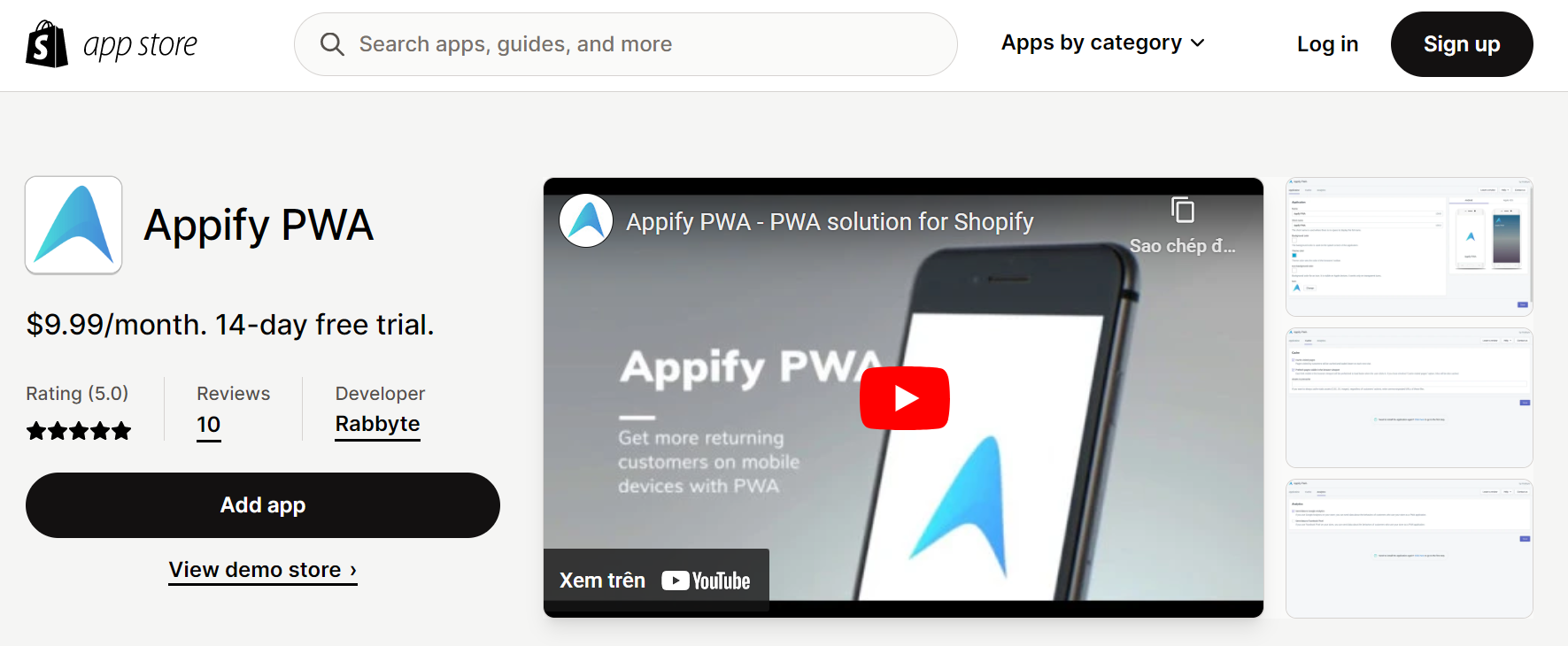 PWA for Shopify plus stores: Appify PWA