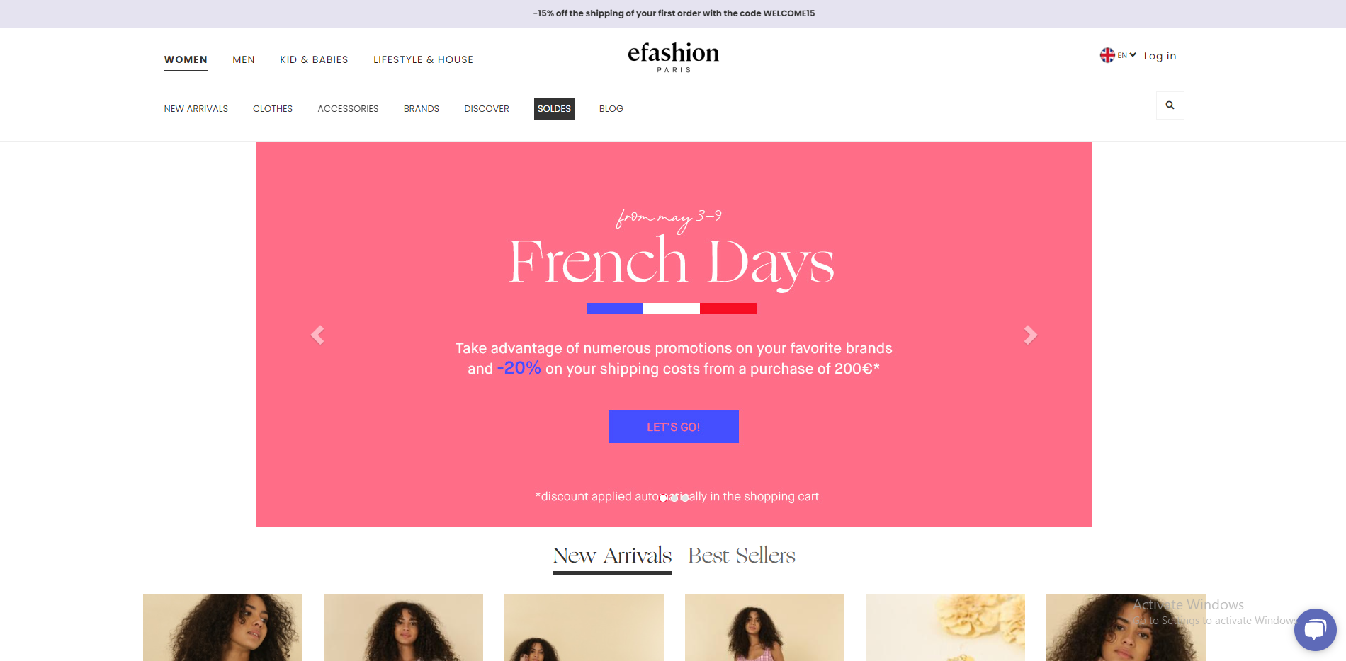 Shopify B2B examples: eFashion Paris